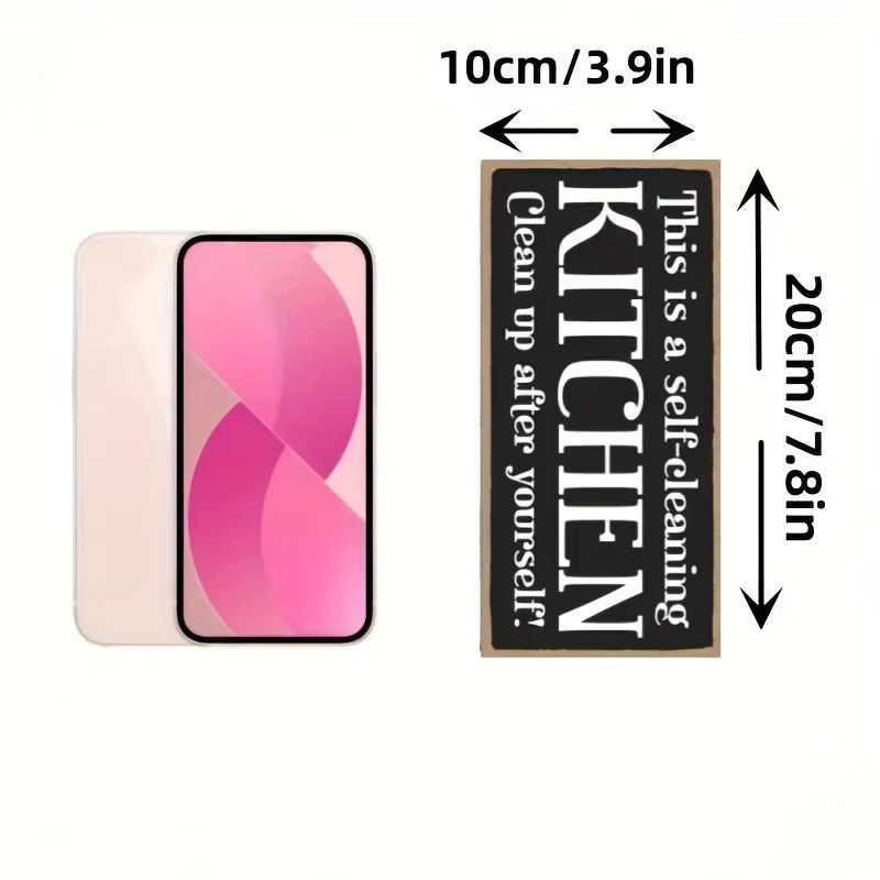 Rustikales Holzschild als hängende Wanddekoration für Küche und Badezimmer, mehrfarbig und rechteckig - Bild 3