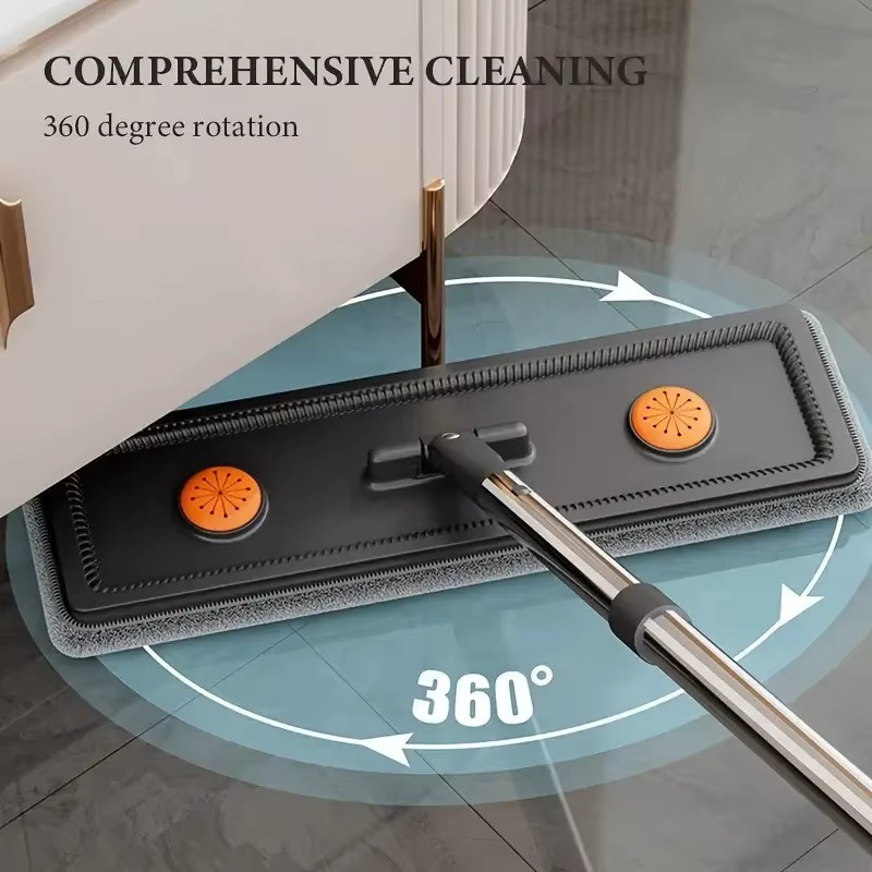 JOYBOS Spin Flat Mop & Bucket Set mit Wringer, Weiß, Breite: 40 cm - Bild 2