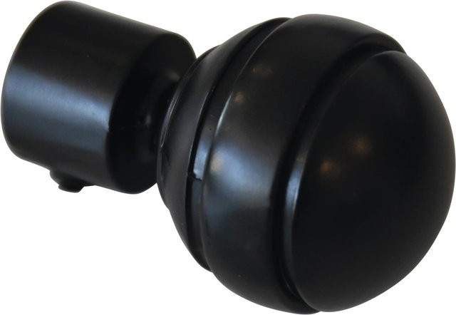Gardinia Endstück Chicago Kugel für Ø 20 mm aus Metall in Schwarz-Matt, 2er Pack - Bild 1