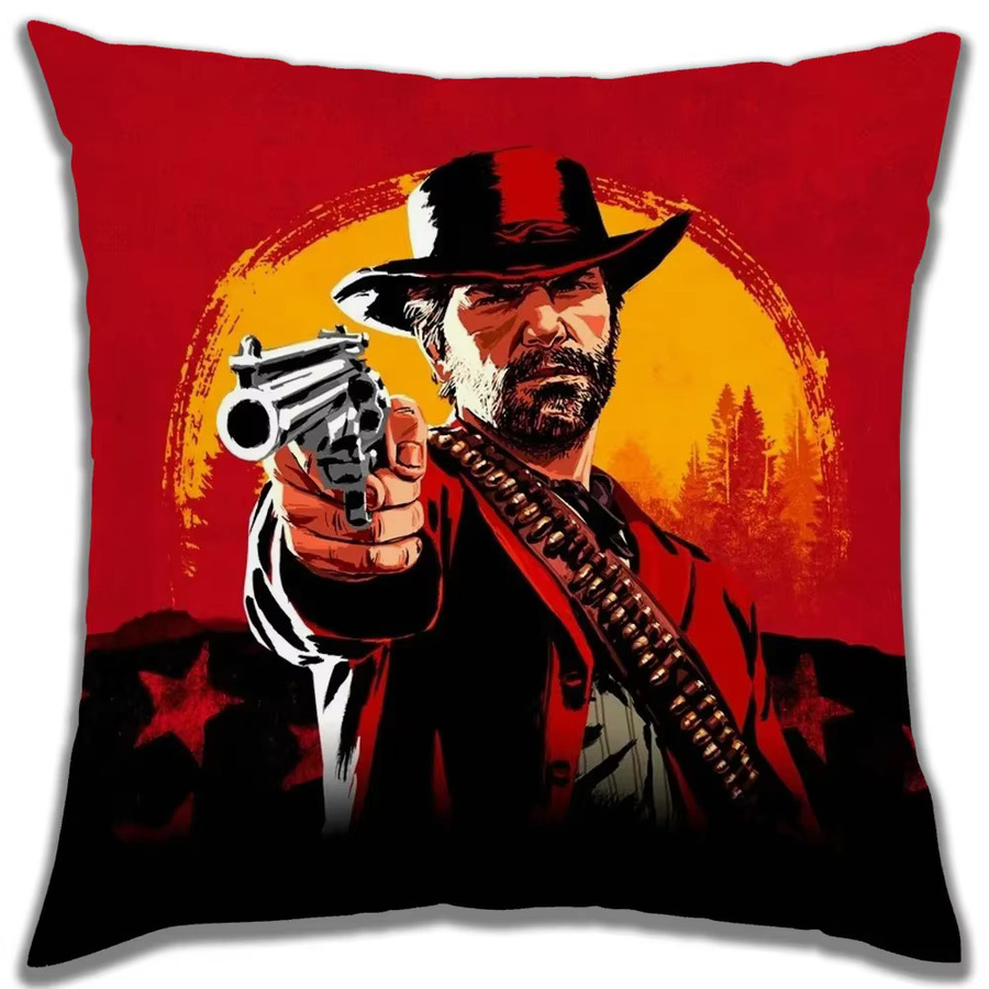 VIKAMA Western Cowboy Design Kissenbezug, quadratisch, Multicolour, schmutzabweisend - Bild 1