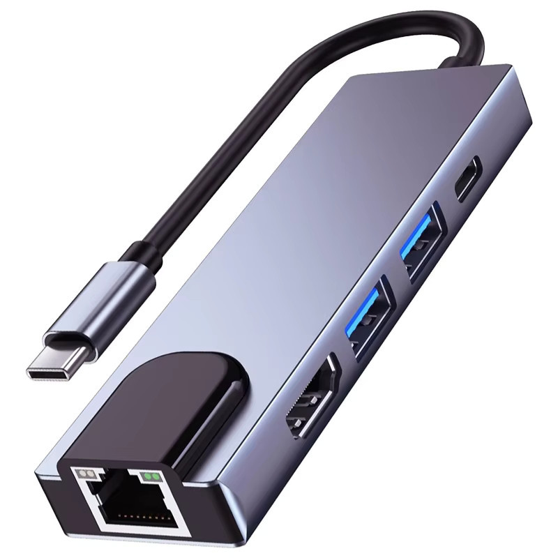 USB C Docking Station mit 5/8 Ports: Typ C zu HDMI und RJ45 Ethernet 100M sowie USB 3.0 5Gbps High Speed Hub Adapter für Laptop und Macbook - Bild 5
