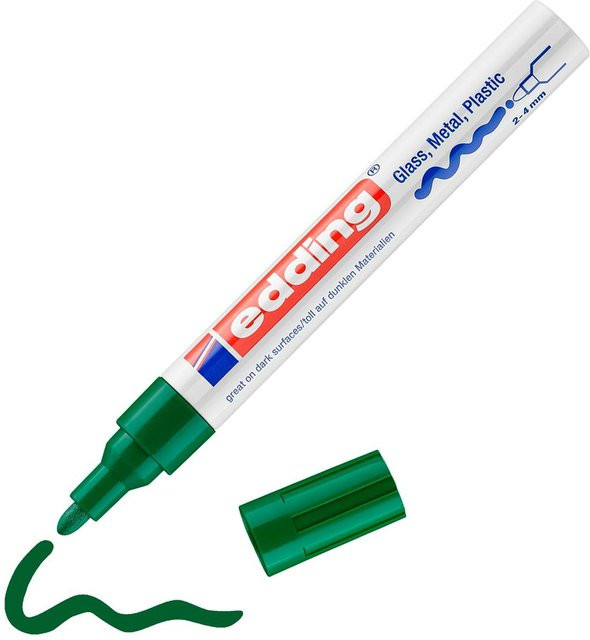 edding 750 Glanzlack-Marker Permanent Marker mit Bullet-Spitze in Grün - Bild 1
