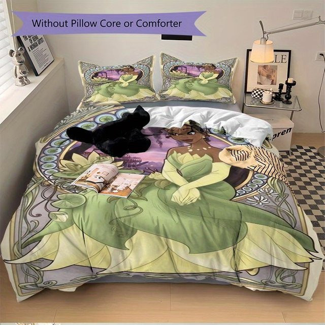 3-teiliges Tiana Prinzessin Bettwäsche-Set mit 1 Bettdecke und 2 Kissenbezügen, Mehrfarbig, B/H: 260 x 240 cm - Bild 1