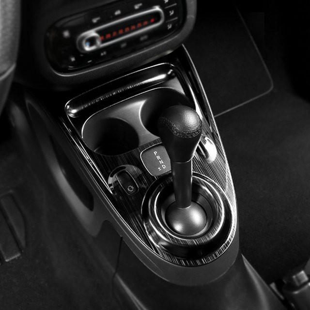 Zentrale Steuerung Getriebe Panel Dekorative Aufkleber mit Edelstahl Rahmen für Smart 453 Fortwo und Forfour in Silber von ROYAL CRAFTSMAN - Bild 1