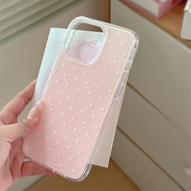 Yiran Bag Handyhülle mit Sternen-Design und Kette in Rosa für iPhone 16 15 14 13 12 Pro Max, stoßfeste Rückabdeckung mit Airbag-Schutz - Bild 1