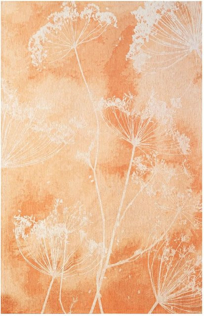 Lola&Moi Teppich Bug in Orange mit Blumenmuster, B: 140 cm, T: 200 cm - Bild 1