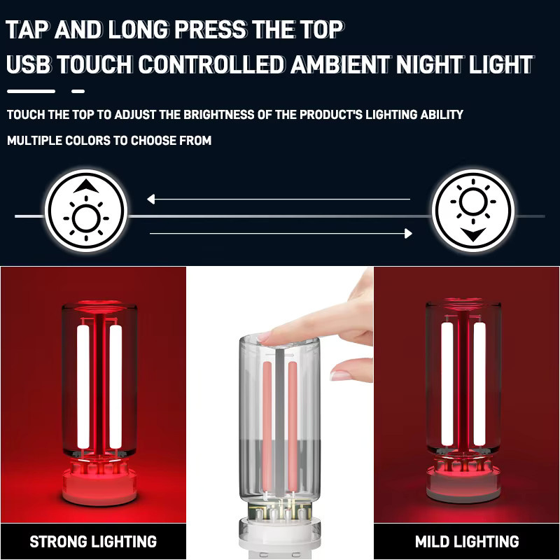 GZQGT USB Auto Atmosphäre Licht mit dimmbarer LED Filament Lampe als dekoratives Nachtlicht und Umgebungsbeleuchtung - Bild 3
