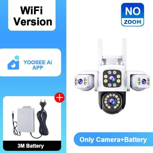 YOOSEE Ai APP Dreilinsen-Außenkamera mit 15MP HD Auflösung, WIFI IP CCTV Überwachungskamera, wasserdicht mit Zwei-Wege-Gespräch, Farbe: Weiß - Bild 1