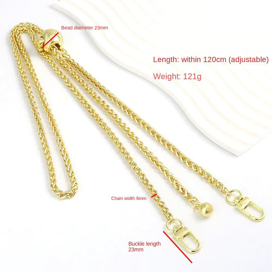 Taschenkette Metall, goldene silbrige, Unisex - Bild 2