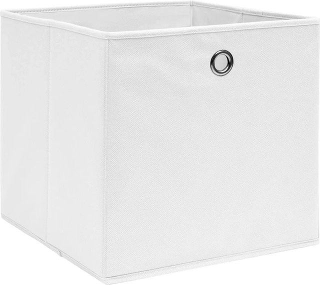 vidaXL Aufbewahrungsboxen aus Vliesstoff, 4er-Set, Weiß, B/T/H: 28 x 28 x 28 cm - Bild 1