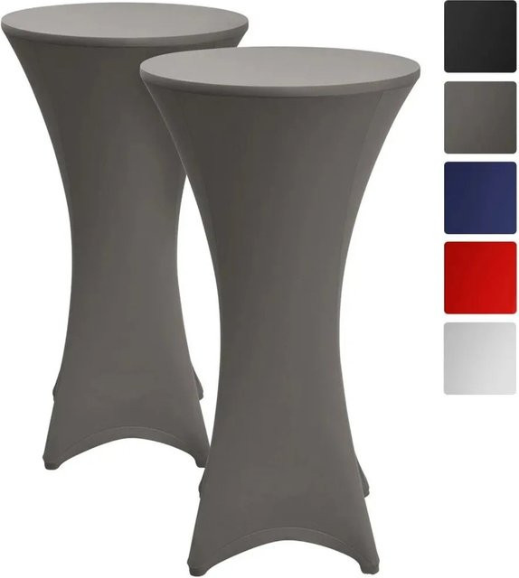Beautissu Stella Stehtischhusse 2-teilig in Anthrazit mit Durchmesser: 70 cm - Bild 1