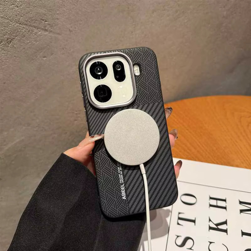 MagSafe Magnetische Schutzhülle aus harter PU-Kohlefaser für OPPO Find X9 Pro, Find X9, X8 Pro und X8 Ultra in Schwarz - Bild 2