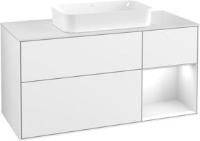 V&B Waschtischunterschrank Finion in Weiß Hochglanzlack, B/T: 120 x 60 cm - Bild 1