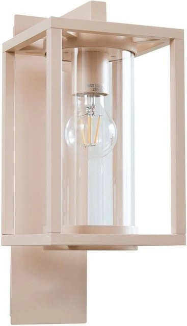 Lucande Wandleuchte Ferda Außenleuchte aus Aluminium und Glas in Creme, 1-flammig E27, IP44, Höhe: 38,0 cm, Breite: 22,5 cm, Tiefe: 16,0 cm - Bild 1