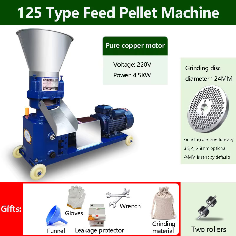 KOTUMY Multifunktions Pelletmühle zur Herstellung von Tierfutter, Granulator für den Haushalt, 4,5 KW, Blau - Bild 3