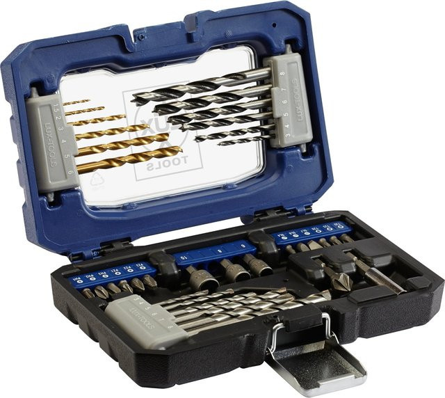 LUX-TOOLS Bohrer- und Bit-Set 36-teilig in Blau - Bild 1