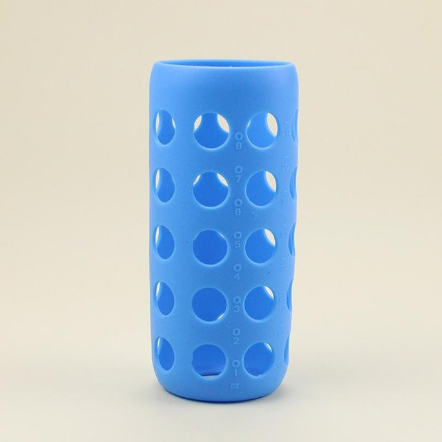 Tread Tribe Silikonhülle für Glas-Babyflaschen und Wasserflaschen, transparent und blau, Durchmesser: 6,0 cm - Bild 1