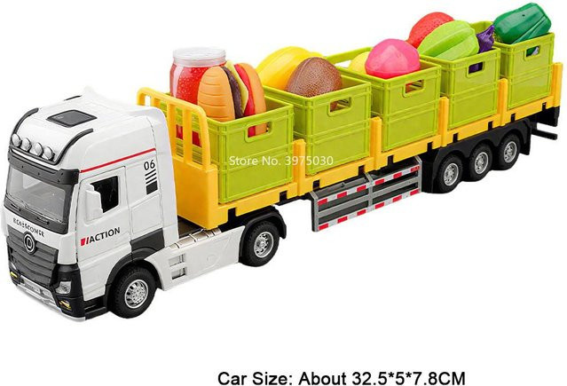 Linyi toy car Anhänger Transportfahrzeug, Druckgussmodell, 1:32, mit Licht und Sound, ab 14 Jahren - Bild 1