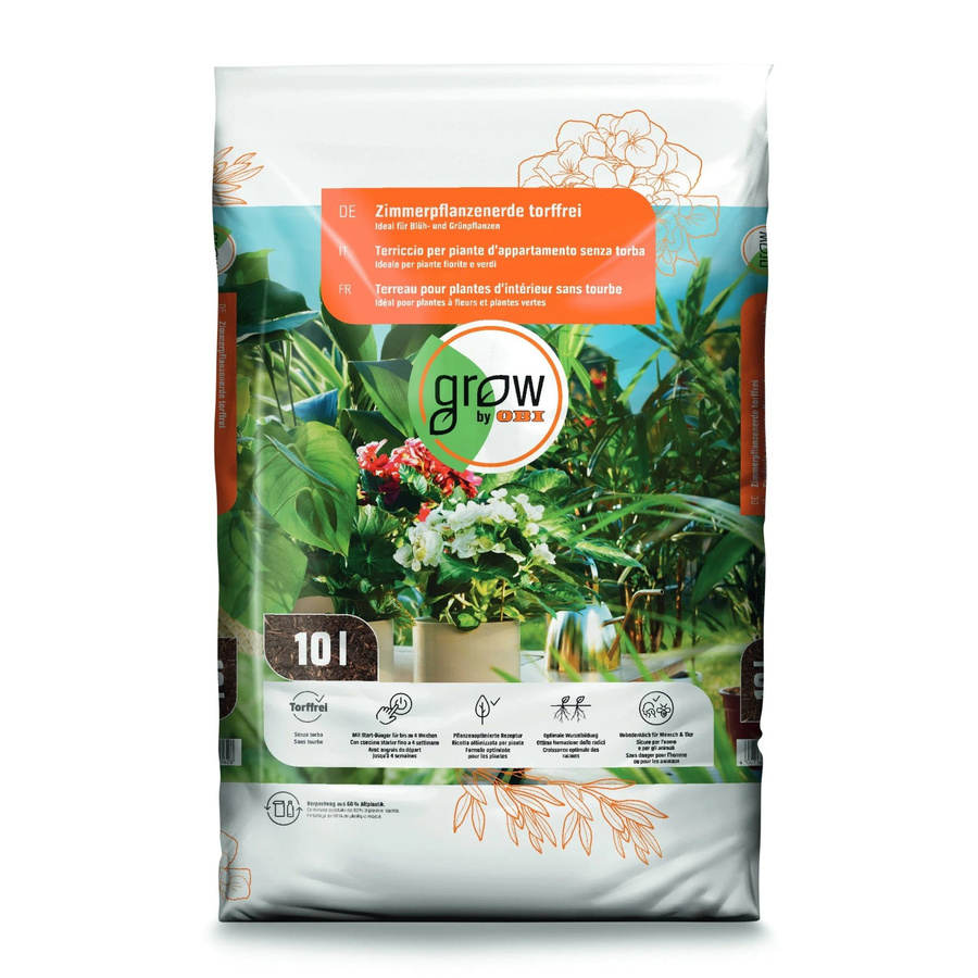 GROW by OBI Zimmerpflanzenerde torffrei 600 Liter für Zimmerpflanzen und Palmen - Bild 2