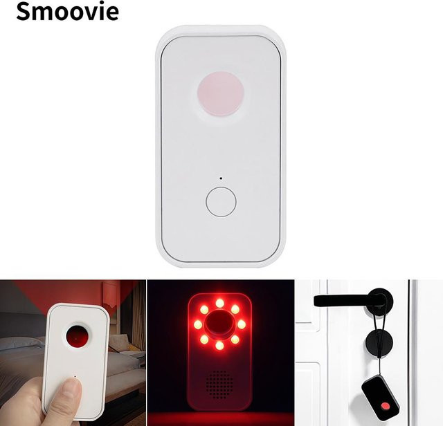 Smoovie Multifunktionaler Infrarot-Detektor und Kamera-Scanner mit PIR-Sensor für Diebstahlschutz in Weiß - Bild 1