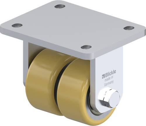 Blickle Doppel-Bockrolle BOD-VSTH 75K in Grau und Braun mit 75 mm Rad-Durchmesser und 500 kg Tragfähigkeit - Bild 1