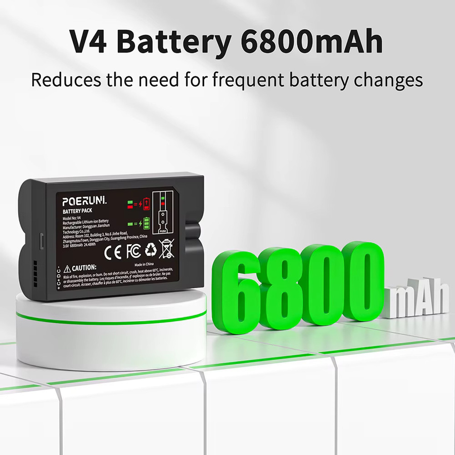 PUJIMAX Li-Ionen-Akku 6800 mAh in Schwarz für Ring Video Doorbell 4/3/2 und Stick Up Cam Akku 2. und 3. Generation, 3,65 V - Bild 4