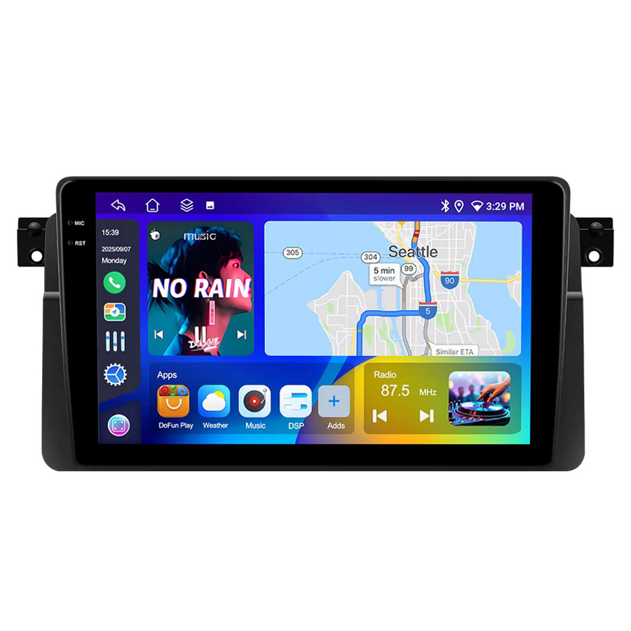 Podofo Android Auto und Apple CarPlay Multimedia-Player für BMW E46 1999-2005 mit GPS, Bluetooth und DSP EQ in Schwarz - Bild 6