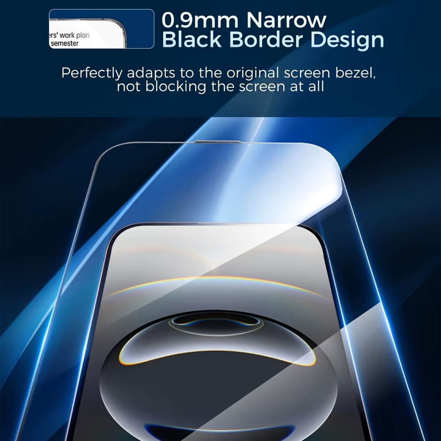 NNBILI 3er-Pack HD-Displayschutzfolie aus gehärtetem Glas in Transparent für iPhone 17 16 15 14 13 12 11 Pro Max inklusive Installationsset und Ausrichtungsrahmen - Bild 5