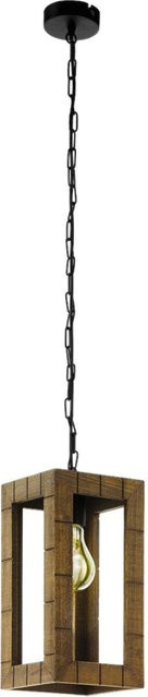 Eglo Pendelleuchte Takhira im Industrial Style aus Metall und Holz, Braun/Schwarz, B/H/T: 17 x 110 x 17 cm - Bild 1