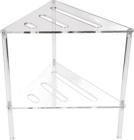 mfySpace Eck-Duschablage aus Acryl mit 2 Etagen, stehendes Eckregal für Badezimmer, Küche oder Schlafzimmer, Farbe: Weiß/Transparent