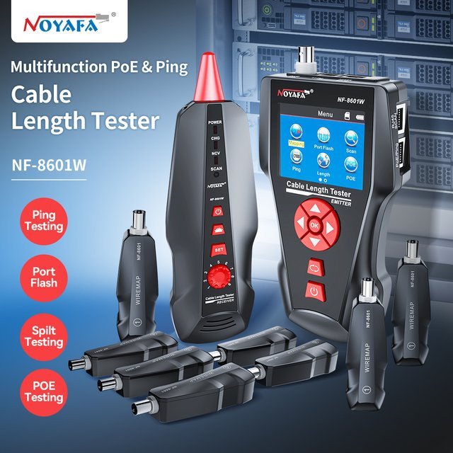 Noyafa NF-8601W Multifunktions Netzwerk Kabel Tester in Schwarz mit RJ45 RJ11 BNC POE PING und Übersprechen Test Funktion - Bild 1