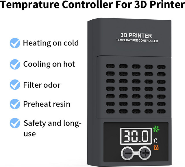 T-Trees Heizung mit Thermostat und Temperaturregelung für Harz LCD 3D Drucker kompatibel mit ELEGOO, ANYCUBIC und CREALITY LCD DLP - Bild 1