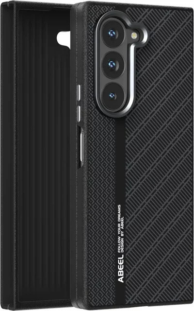Carbon-Faser Business-Hülle für Samsung Galaxy Z Fold 7, 6 und 5, schlanke und sturzsichere Schutzhülle mit unsichtbarer magnetischer kabelloser Ladung in Schwarz oder Grün - Bild 1