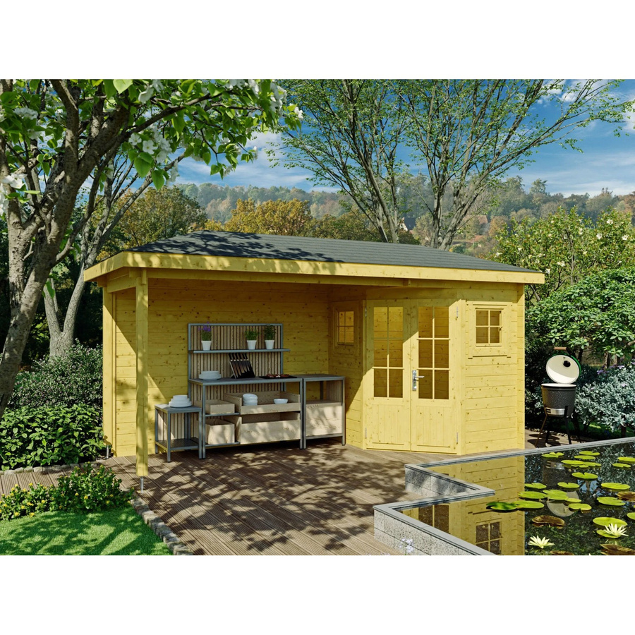 Fjordholz Gartenhaus Evelyn 1C 5-Eck aus Kiefer Holz, imprägniert, rustikaler Stil - Bild 2