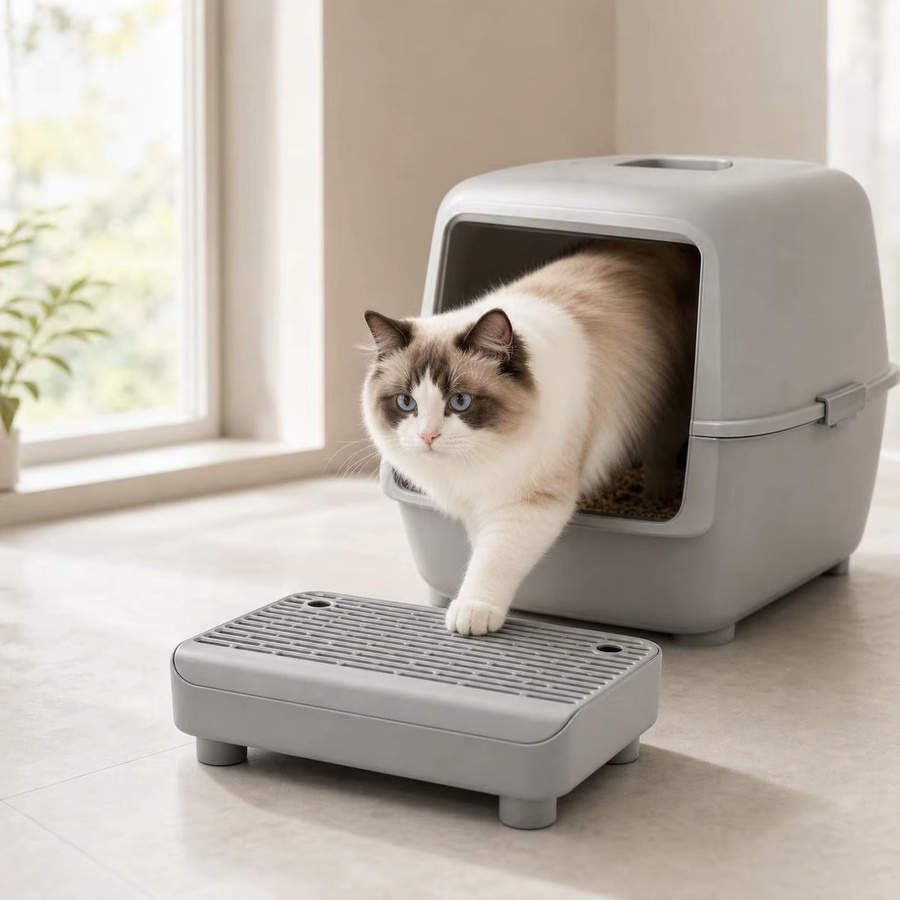 Kesoto Katzenstreu-Matte als Streufänger-Trittstufe für kleine und ältere Katzen in Grau - Bild 4