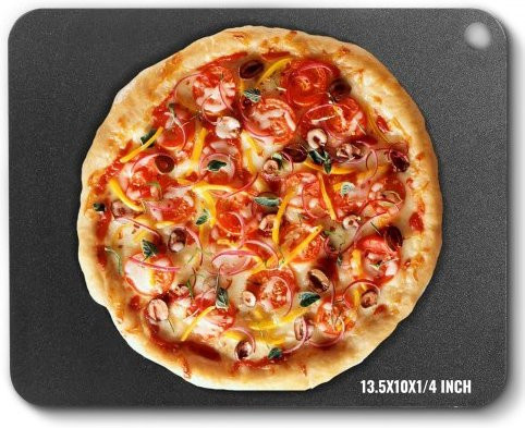 VEVOR Pizza Steel Backstein aus Carbonstahl, B/T/H: 34,29 x 25,4 cm x 0,635 cm, vorgeölt für Ofen und Grill - Bild 1