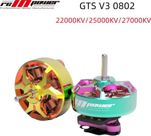 Rcin Power GTS V3 0802 Bürstenloser Innenmotor für RC Renn Drohnen und FPV Modelle in Blau und Multicolour - Bild 1