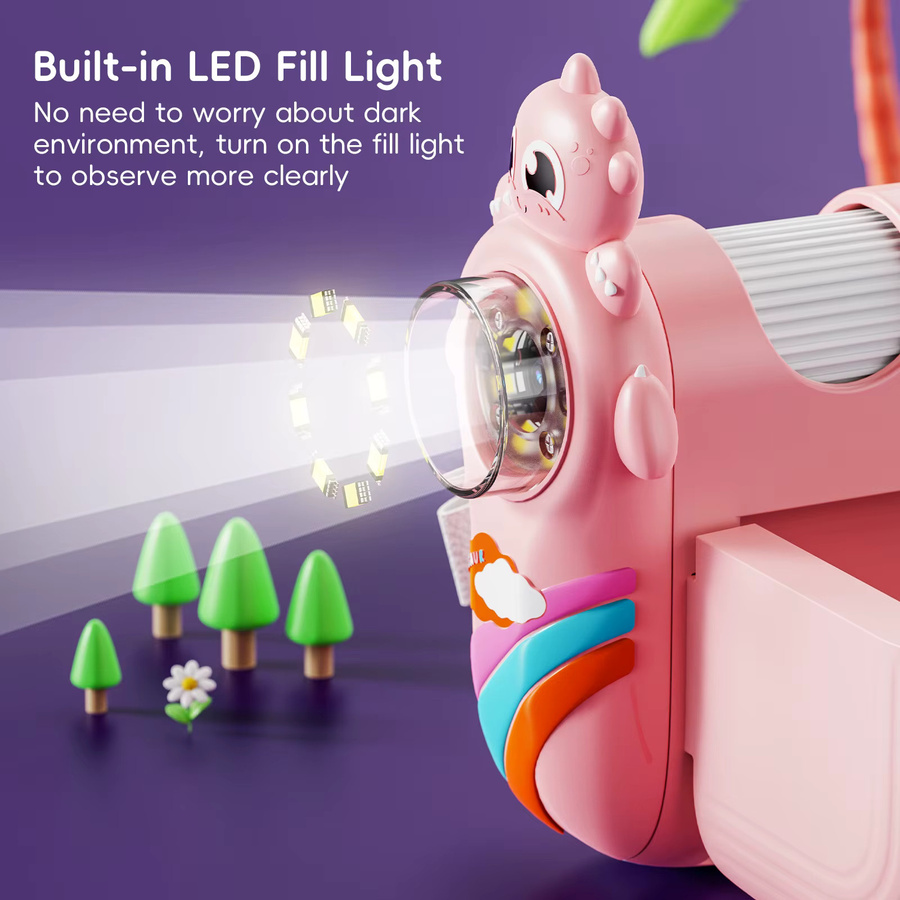 RIVGOT Kinder-Mikroskopkamera, Digitalkamera, 1000-fache Vergrößerung, 8 LED-Lichter, Rosa / Pink - Bild 2