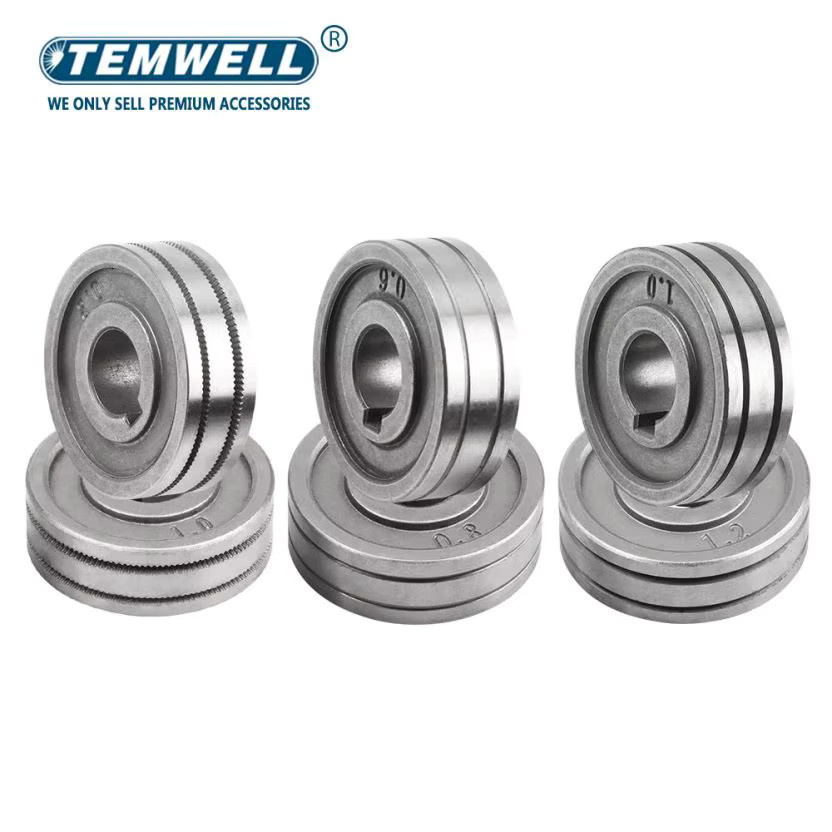 TEMWELL Schweißdraht Zuführrolle Antriebsrad Set, 2 Stück, Rändel K V Nut für MIG Drahtführung, Farbe: Silber - Bild 2