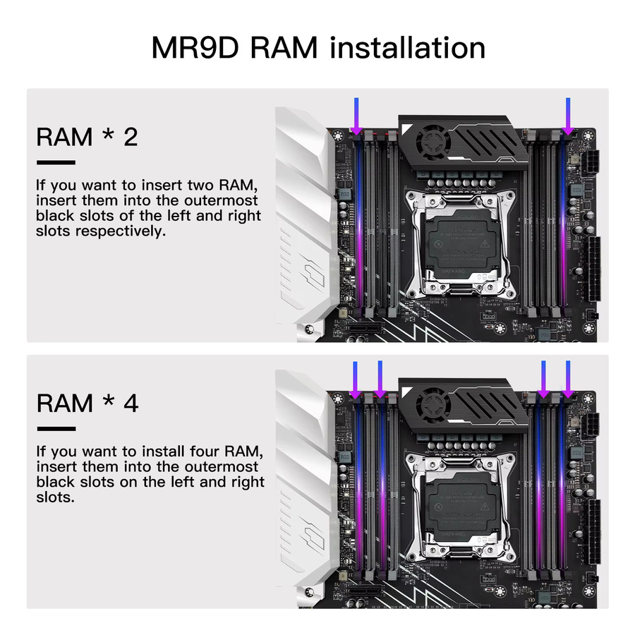 MACHINIST X99 Motherboard-Set LGA 2011-3 ATX mit Xeon E5-2697 V4 CPU, 64GB DDR4 ECC 2133MHz Speicher und NVME SATA M.2 Unterstützung, Schwarz - Bild 2