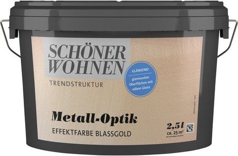 Schöner Wohnen Effektfarbe Trendstruktur in Metall-Optik blassgold 2,5 l - Bild 1