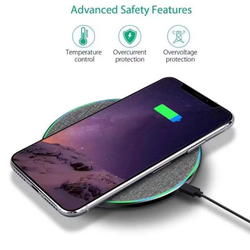 VIKEFON Ultradünnes kabelloses Ladegerät für Samsung Galaxy und iPhone in Schwarz - Bild 4
