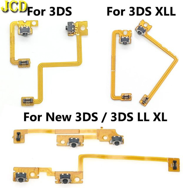 JCD Schultertasten mit Flexkabel für Nintendo 3DS, 3DS LL, 3DS XL und New 3DS, Reparaturset für linke und rechte Trigger-Schalter - Bild 1