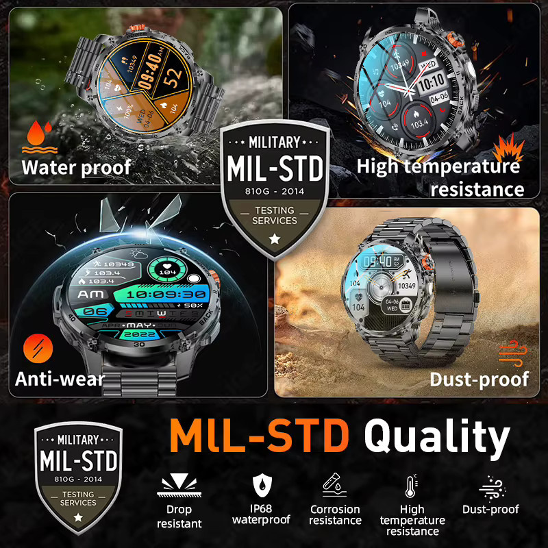 LIGE Smartwatch, Edelstahl, 5 ATM, GPS, Herren - Bild 5