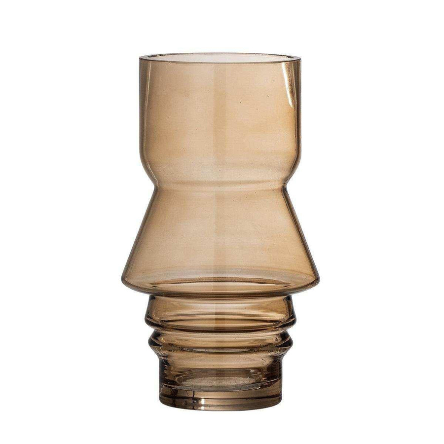 Bloomingville Vase Zalla in Braun aus Rauchglas mit geometrischer Form, Höhe: 20 cm - Bild 1