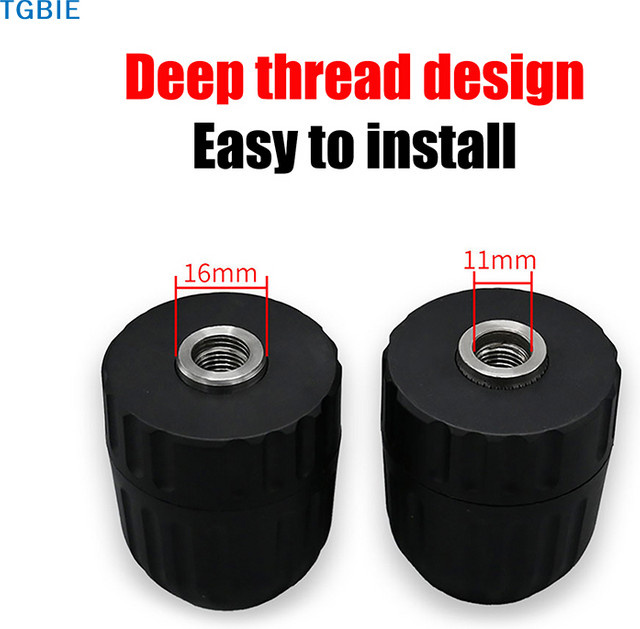 TL Schnellspannbohrfutter Schnellwechseladapter aus Stahl mit 1/4 Zoll Sechskantschaft und 3/8 Zoll bis 24UNF Gewinde, Schwarz, Spannbereich 0,8-10 mm - Bild 1