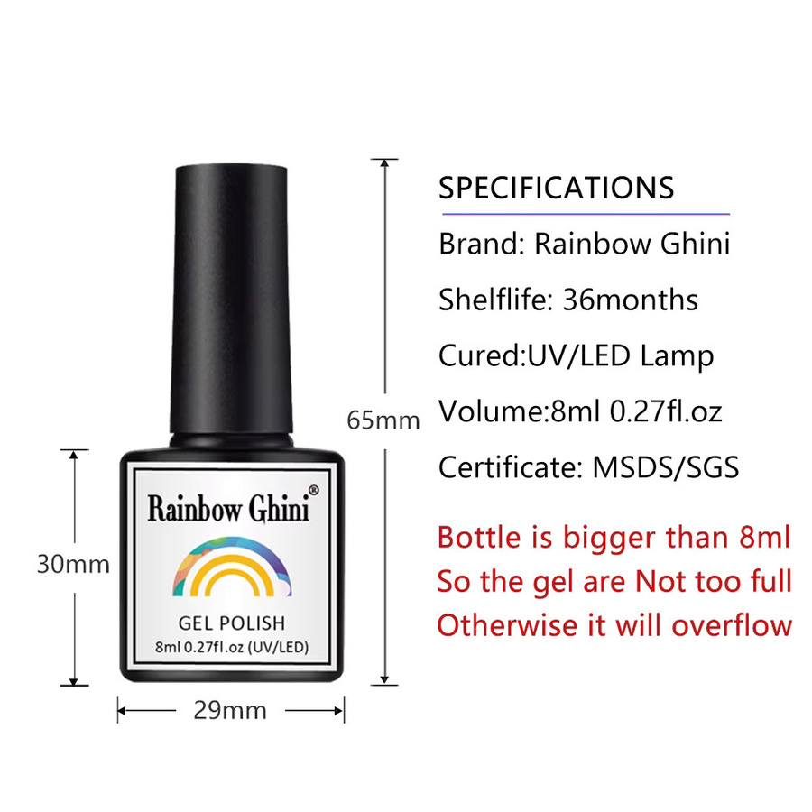 Rainbow Ghini Nagellack Gel, 12er Set, Glänzend - Bild 2