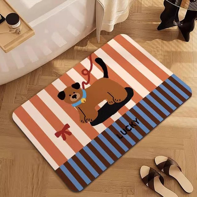 Saugfähige Kieselgur Bodenmatte für das Badezimmer von Household supplies MH, rutschfest und schnelltrocknend, Braun, B/T: 60 x 40 cm - Bild 1
