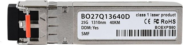 Allied Telesis BlueOptics SFP28-25G-ER Transceiver, 25GBASE-ER, Singlemode Fiber, LC-Duplex, 1310nm, 40KM, DDM, Farbe: Silber - Bild 1