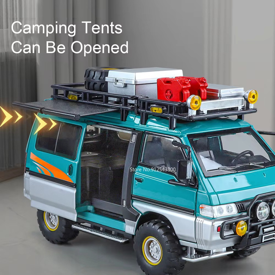 XMD Mitsubishi Delica Camping RV Auto Modell Spielzeug, 1:24, mit Musik und Licht - Bild 5